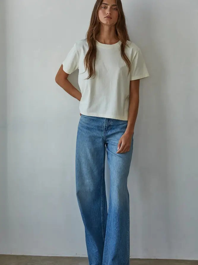 Everyday Essential Cotton Tee I Cream