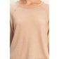 Striped Raglan Long Sleeve Top — Taupe/Cream