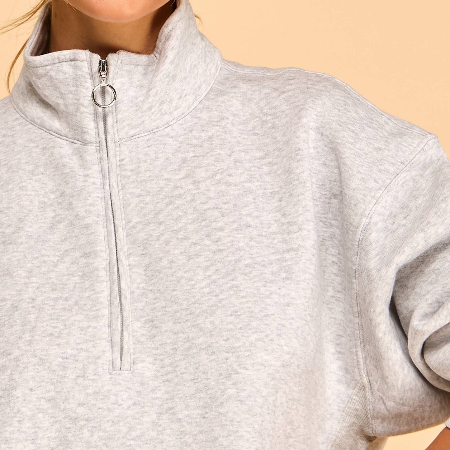 Mock Neck Sweatshirt I Pink