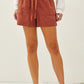 Everyday Easy Drawstring Shorts I Rust