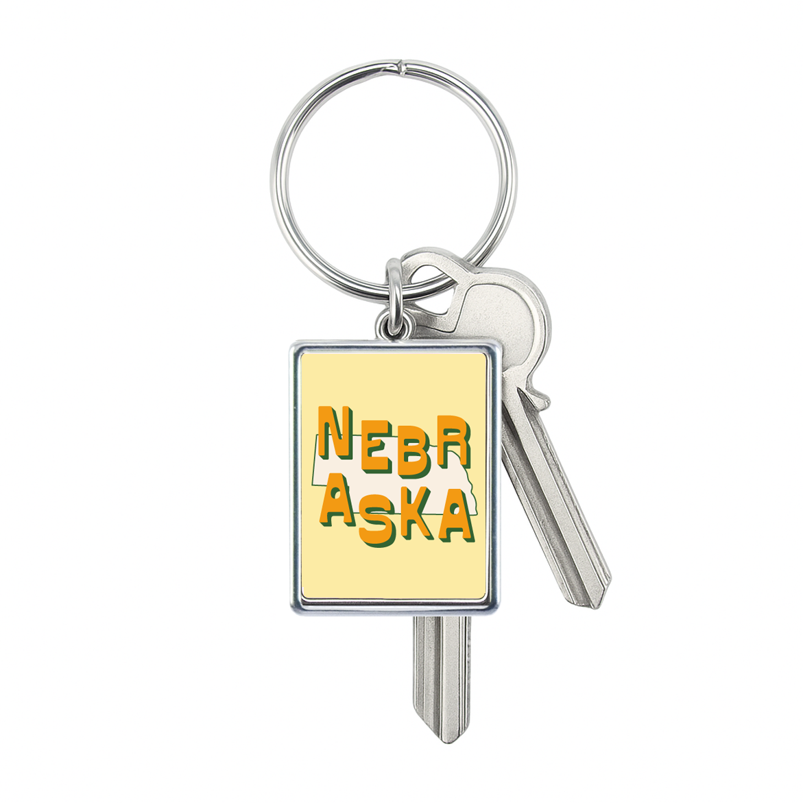 Nebraska State Love Keychain
