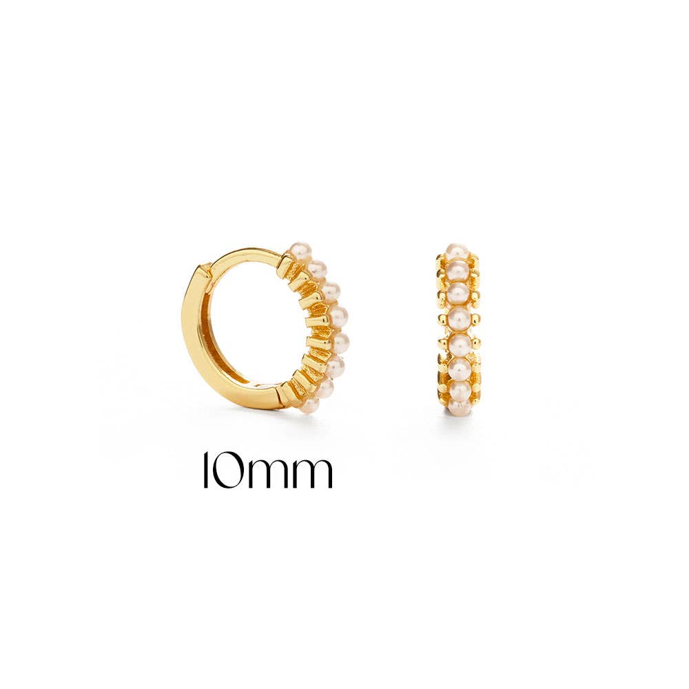Pearl Huggie Hoops
