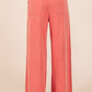 French Terry Wide Leg Pants I Blue