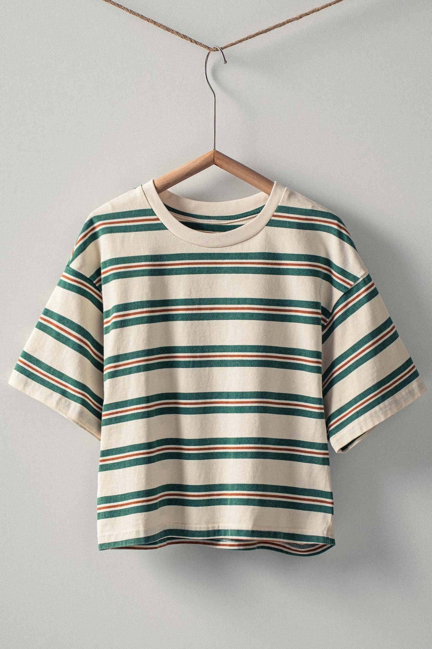Vintage Washed Striped Cotton Tee
