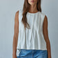 White Pleated Top