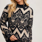 Aztec Mock Neck Knit Sweater