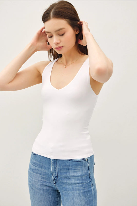 Basic Full Length V-Neck Tank