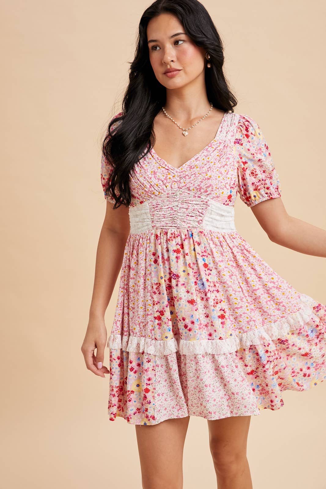 Soft Bloom Mini Dress