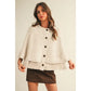 Ivory Button-Front Knit Cape