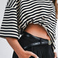 Oversized Stripe Boyfriend Tee I Blue