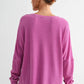 Orchid Waffle Ribbed Pullover
