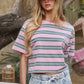 Vintage Washed Striped Cotton Tee