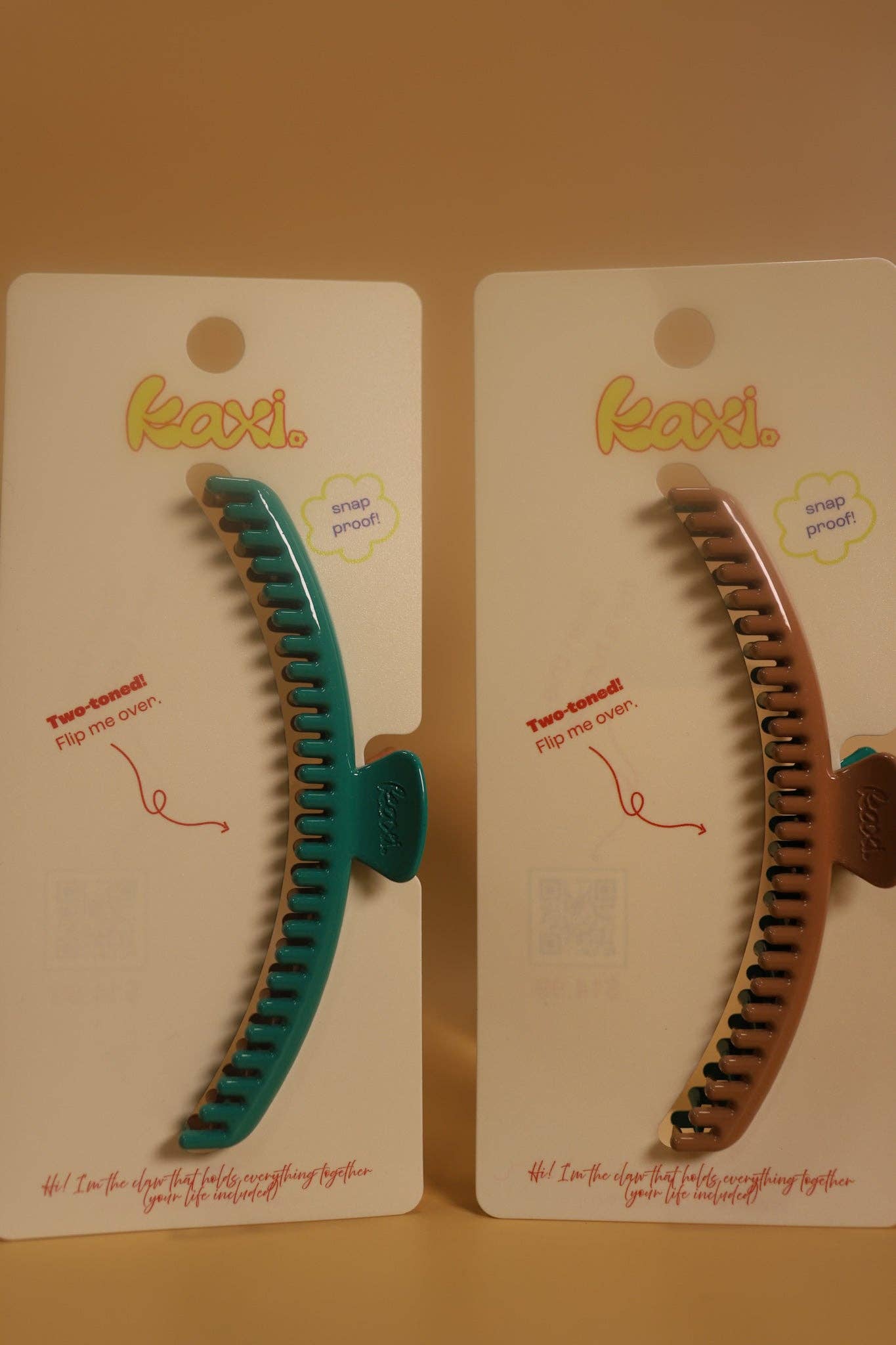 Kaxi Hair Clip I White + Brown