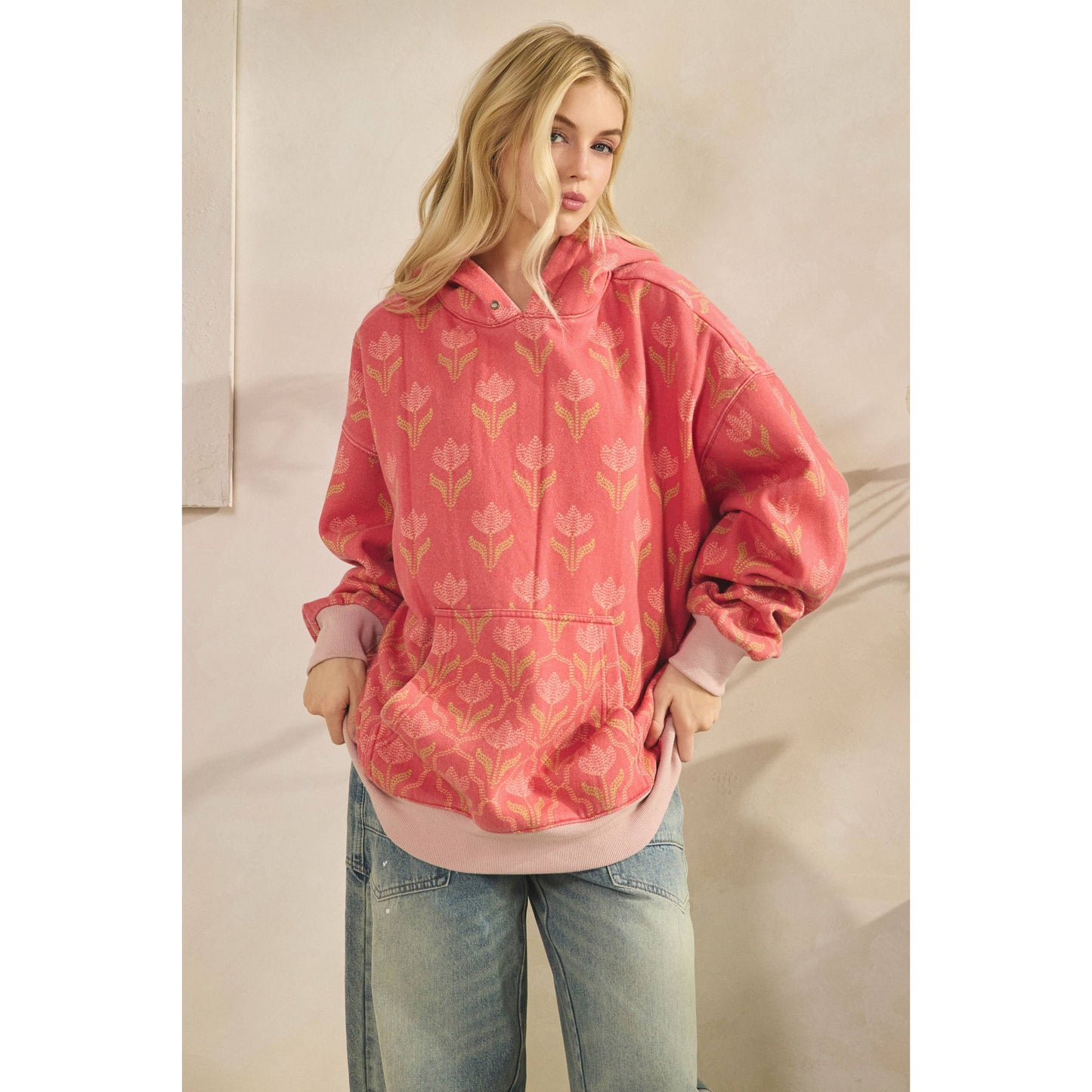 Sunday Hoodie I Coral Combo