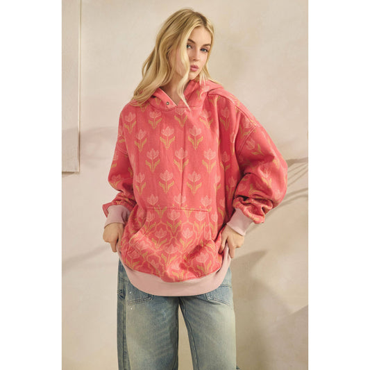 Sunday Hoodie I Coral Combo