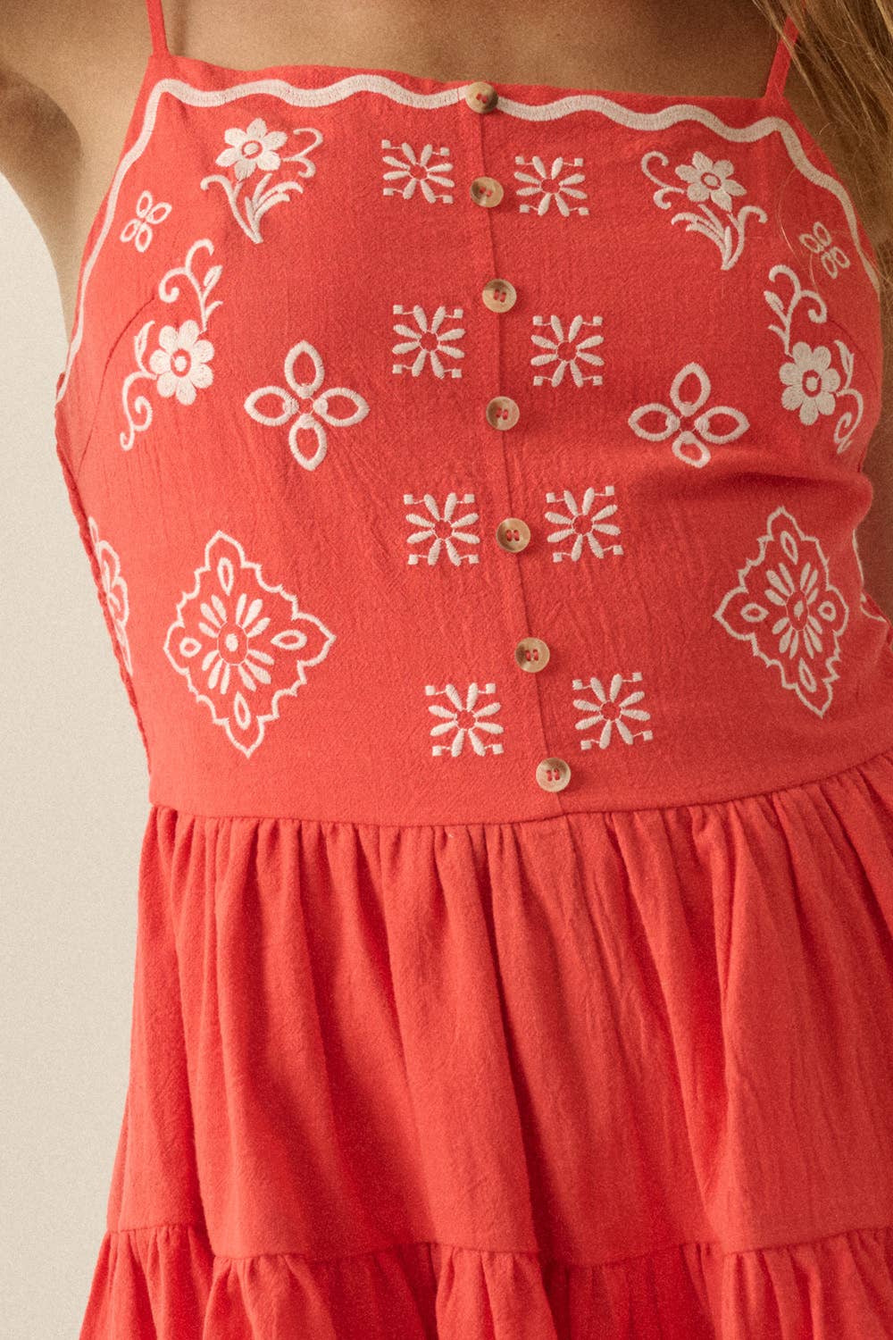 Floral Embroidered Romper