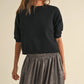 Black Short Sleeve Sweater