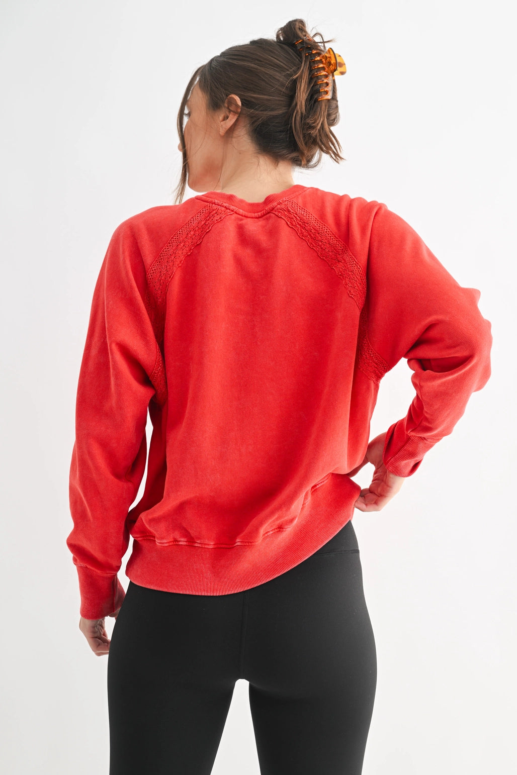 Mineral Wash Lace Pullover