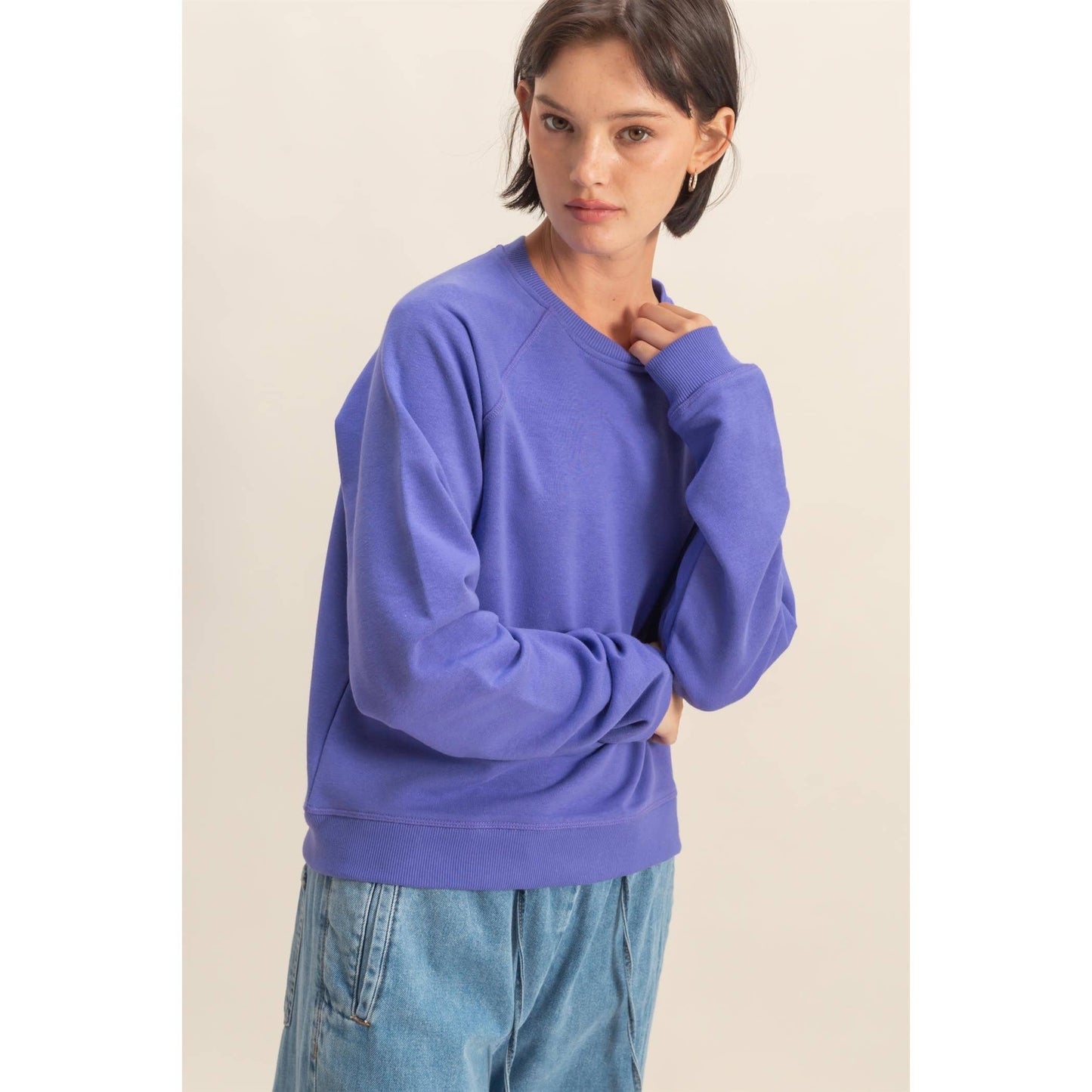 Soft + Slouchy Raglan Pullover I White