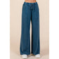 French Terry Wide Leg Pants I Blue