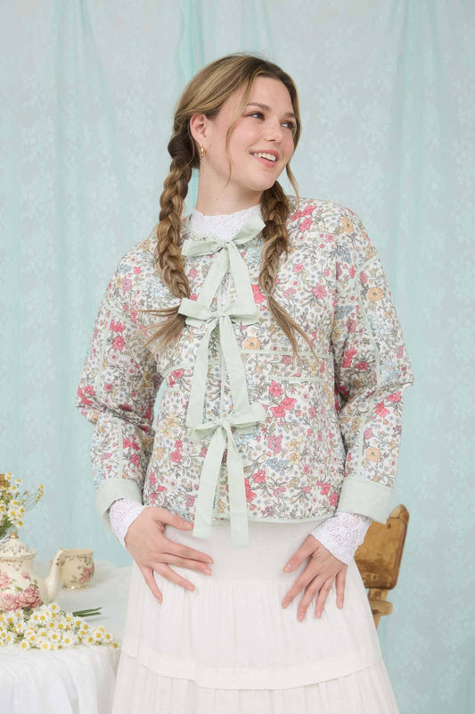 The Bloom Tie-Front Quilted Jacket