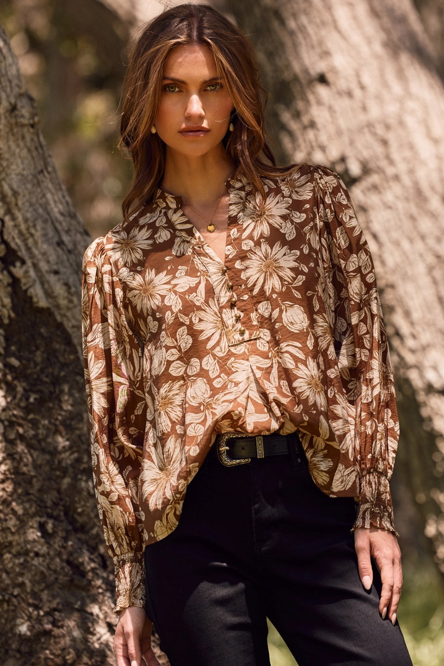 Floral Crinkle Blouse