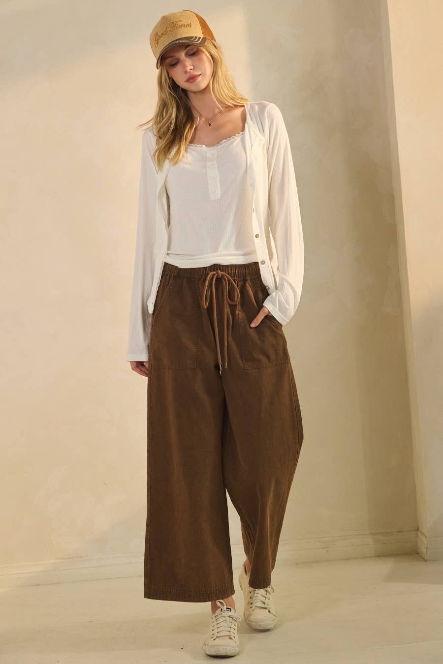 Wide Leg Mineral Wash Pants