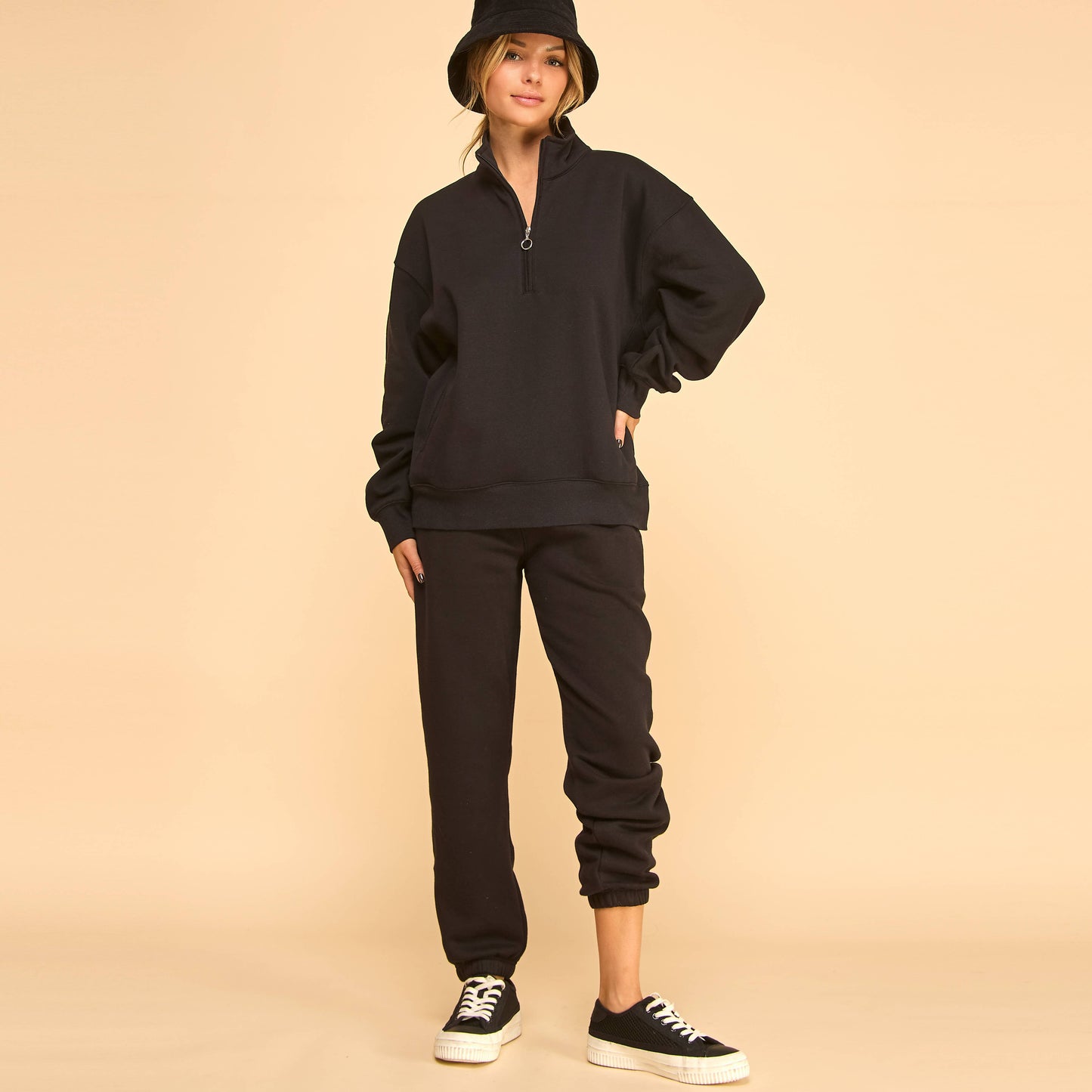 Mock Neck Sweatshirt I Pink