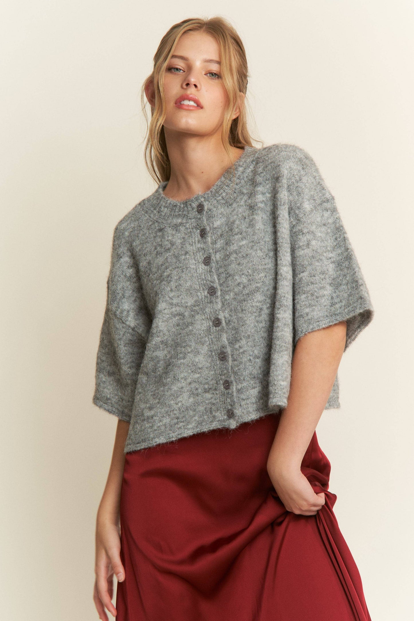 Grey Knit Cardigan