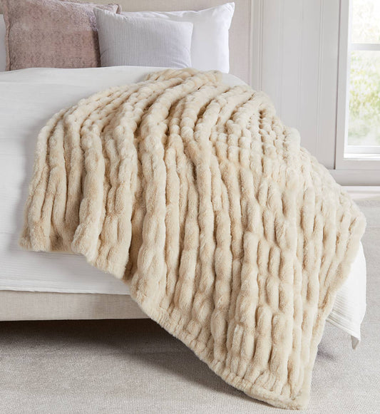 Luxury Heavyweight Ruched Throw Blankets