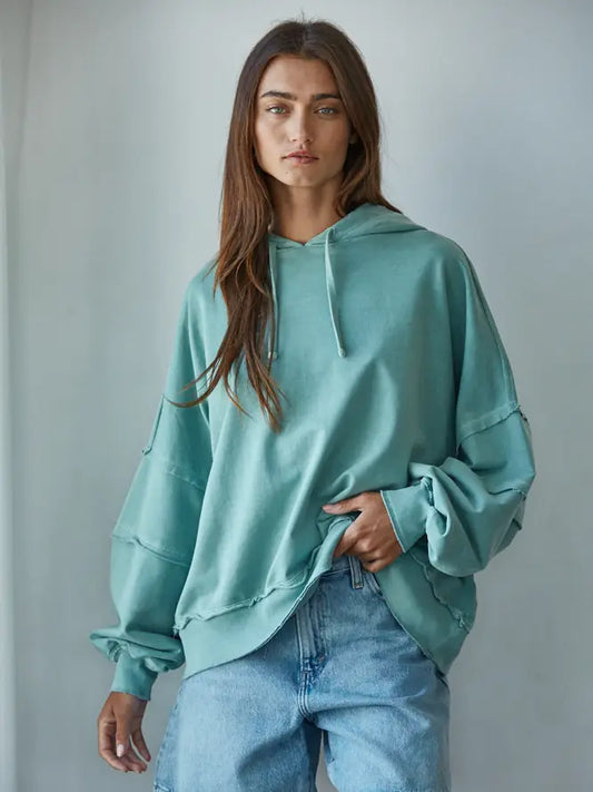 Vintage Wash Teal Hoodie