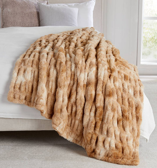Luxury Heavyweight Ruched Throw Blankets