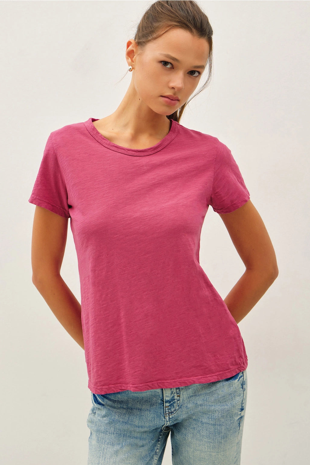 Everyday Cotton Slub Tee I Rosewood