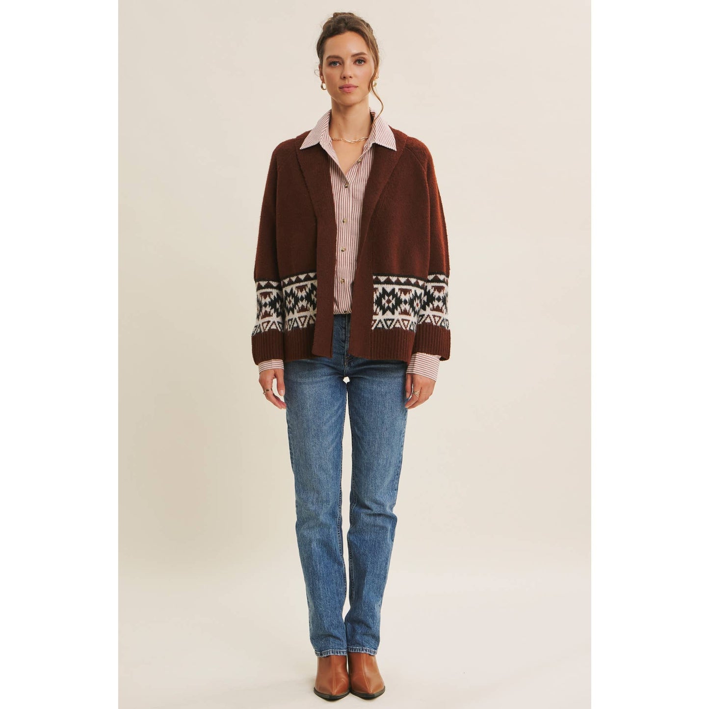 Western-Inspired Aztec Cardigan