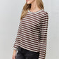Scalloped Stripe Sweater Top