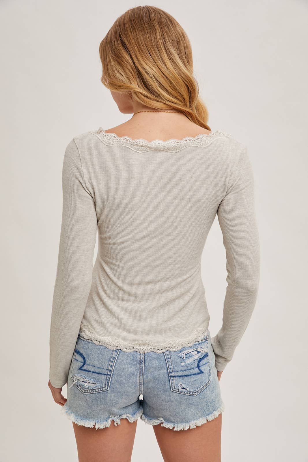 Lace Trim Knit Cardigan Top