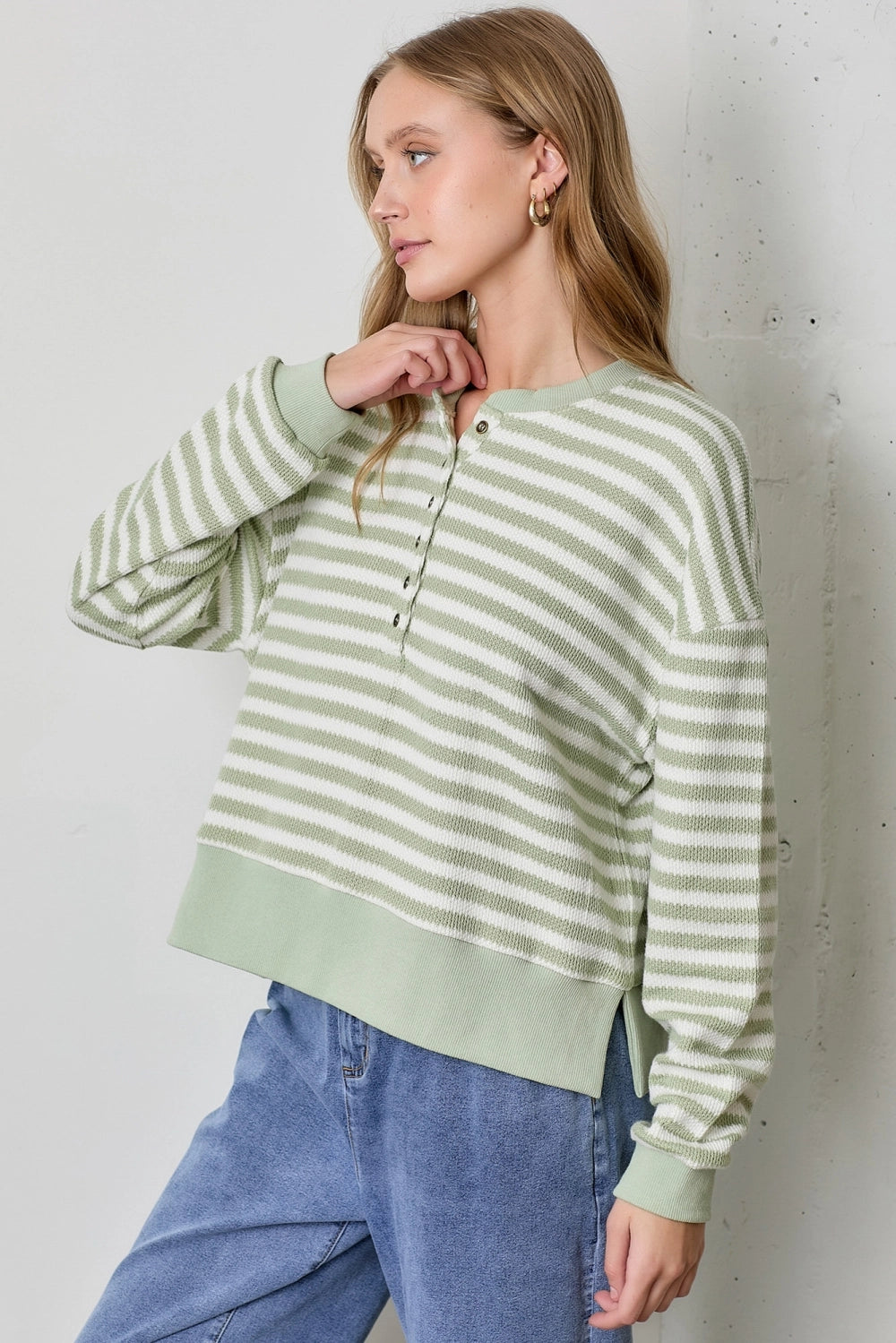 Striped Long Sleeve Crew