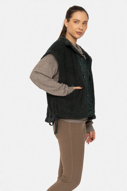 Cozy Sherpa Snap Vest