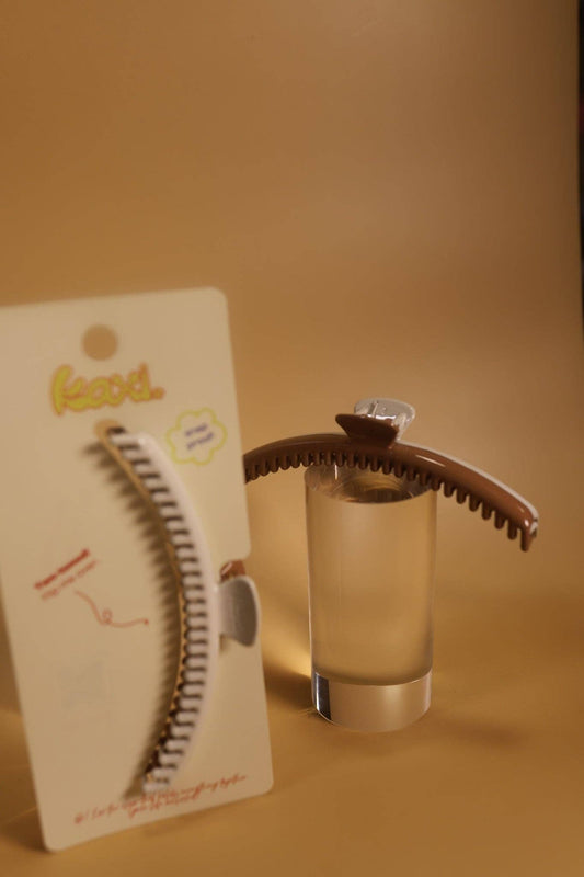 Kaxi Hair Clip I White + Brown