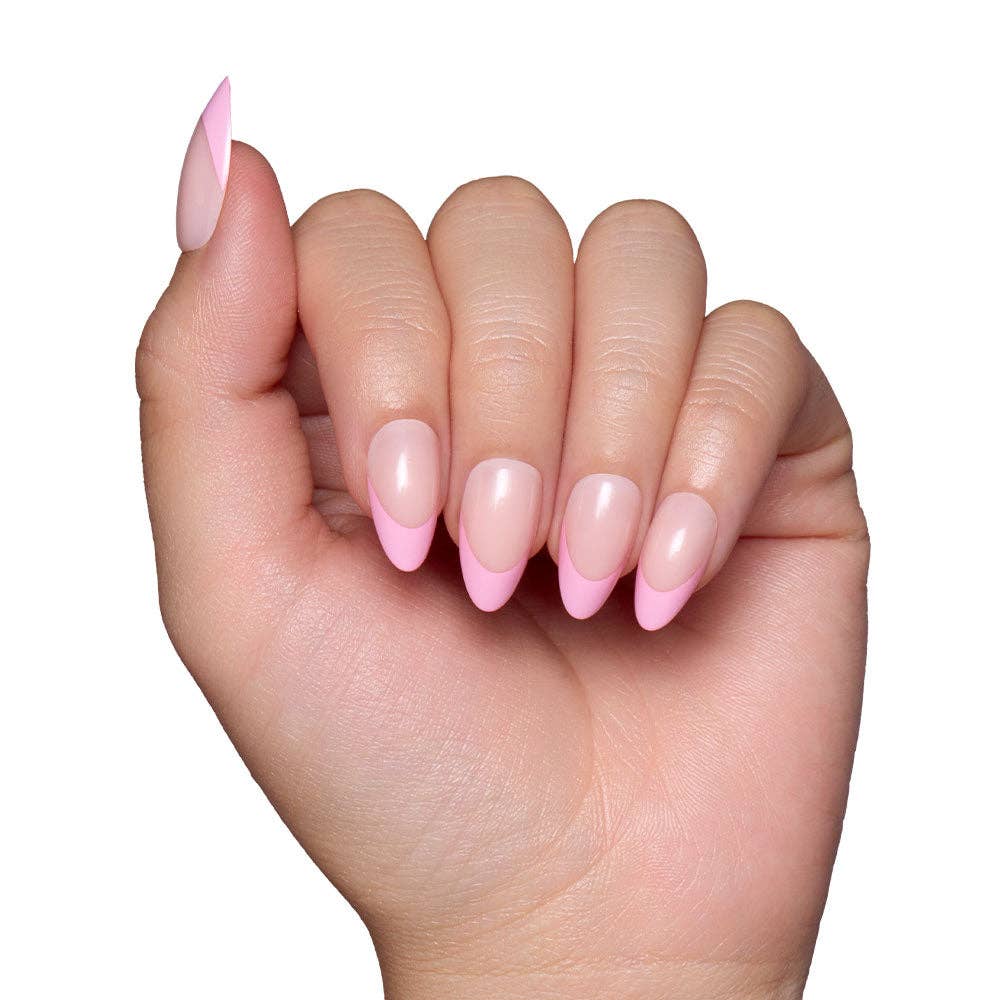 Pink Macaron Press-On Nails | Pink French Tip