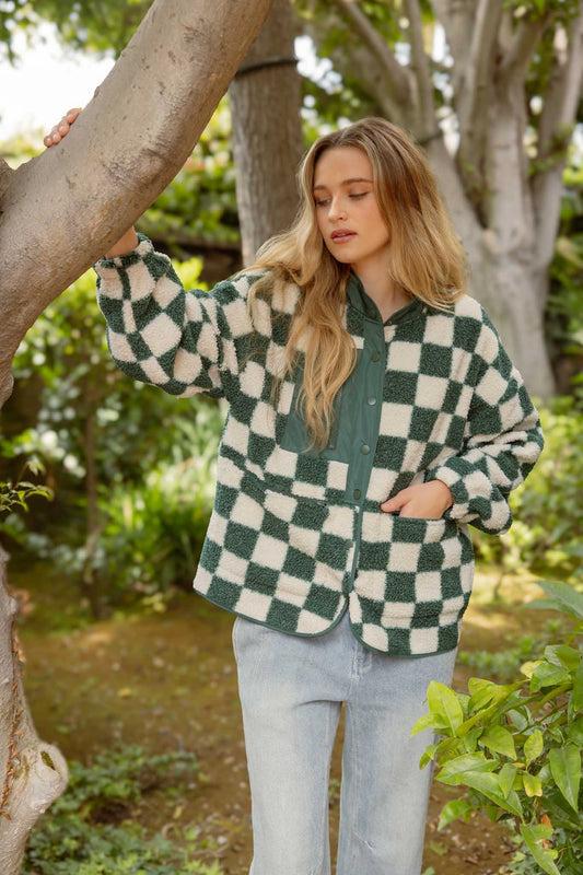 Checkered Fleece Jacket