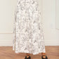 Floral Toile Pleated Midi Skirt
