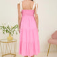 Embroidered Ribbon Tie Dress