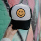 Happy Face Trucker Hat (B&W)