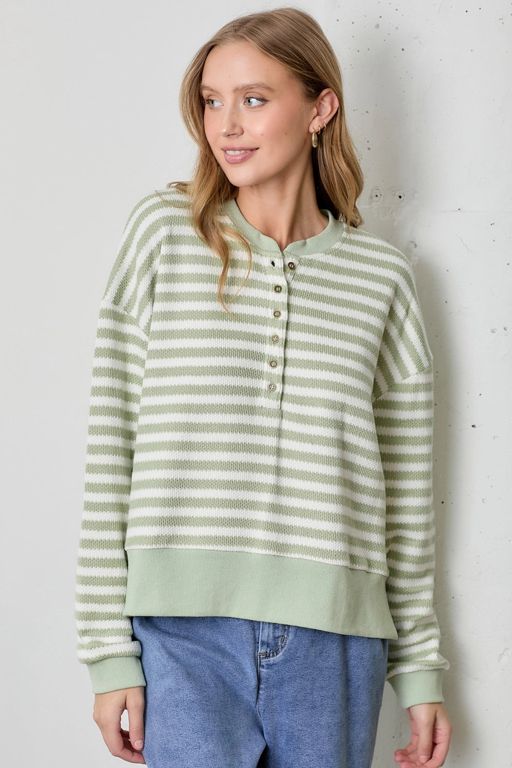 Striped Long Sleeve Crew