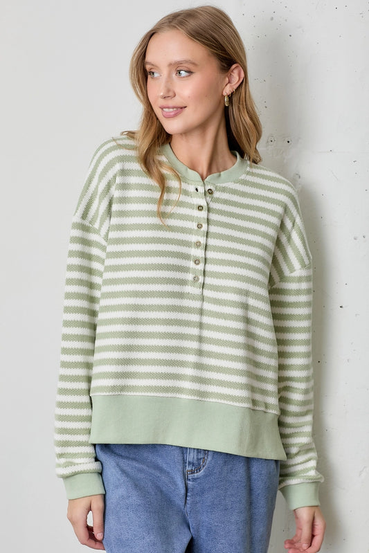 Striped Long Sleeve Crew