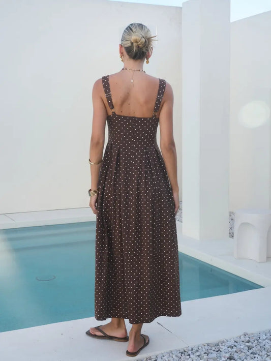 Mocha Polka Dot Midi