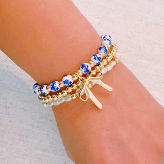 Floral Beaded Bracelet Set