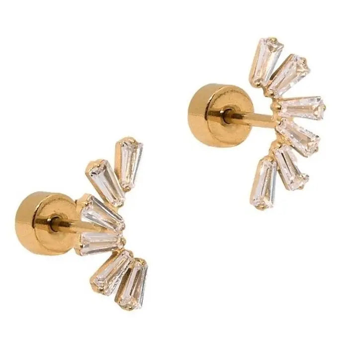 Screwback Stud Earrings - Delaney Gold