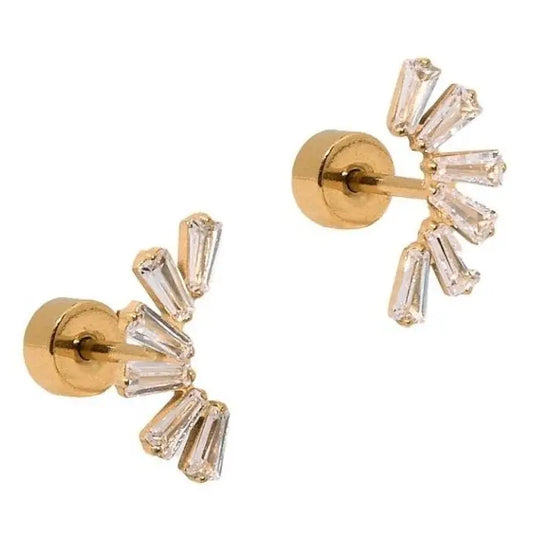 Screwback Stud Earrings - Delaney Gold